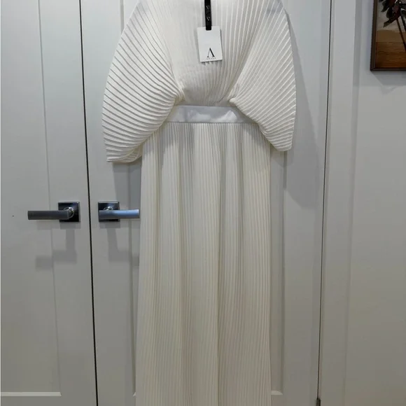 NWT ANAYA Off-White Pleated Gown - Picture 2 of 5